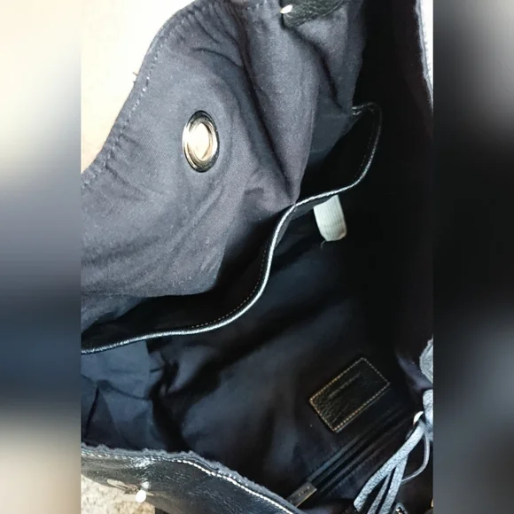 Rabeanco Black Pebbled Leather shoulder Handle Bag